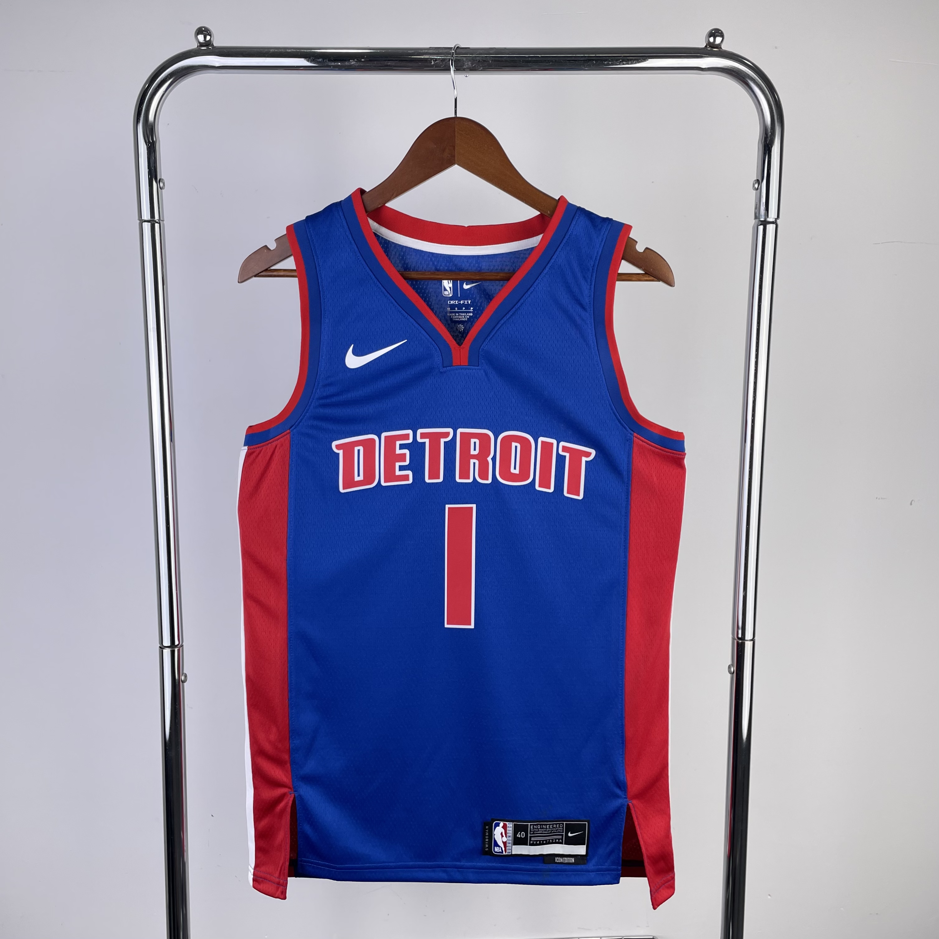 Men Detroit Pistons #1 Iverson Blue Season Nike 2023 NBA Jersey->->NBA Jersey